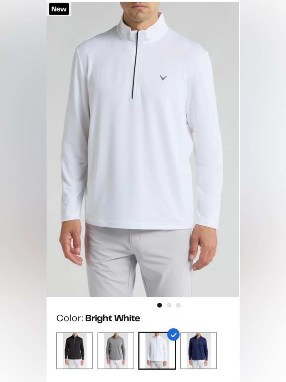 Callaway White Quarter-Zip Performance Pullover